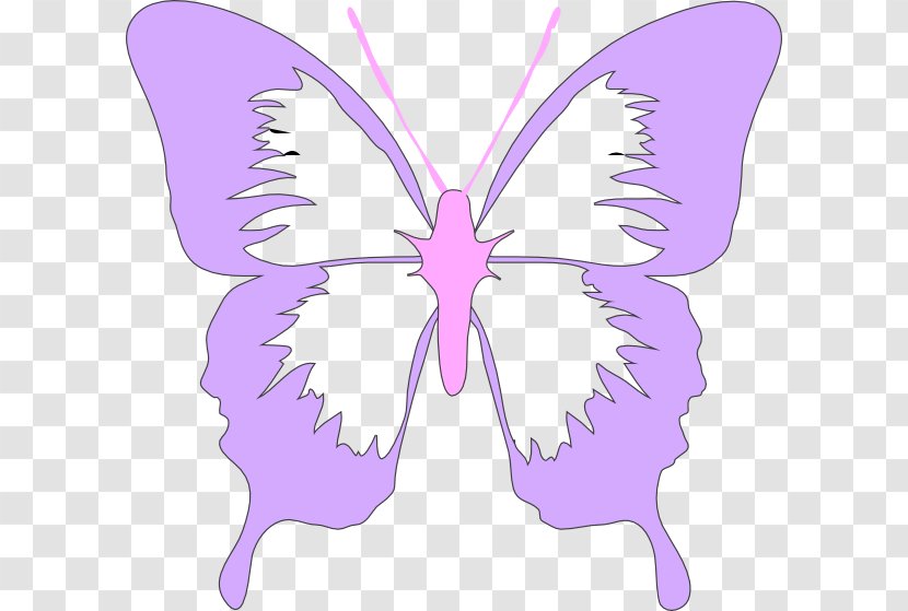 Butterfly Black And White Clip Art - Purple - Lavender Cliparts Transparent PNG