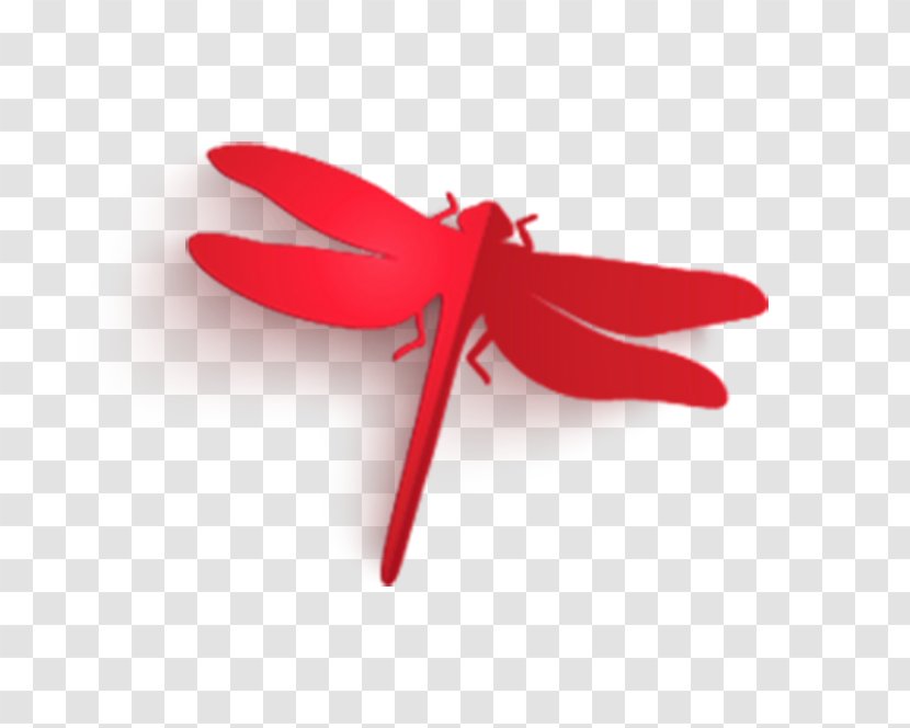 Insect Dragonfly Red Watercolor Painting Papercutting - Chinese Style Transparent PNG