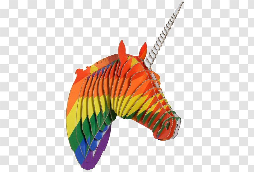 Paper Unicorn Cardboard Rainbow Flag - Head Transparent PNG