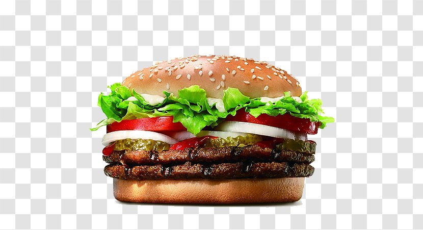 Whopper Hamburger Cheeseburger Big King Bacon - Sandwich - Double Beef Burger Transparent PNG