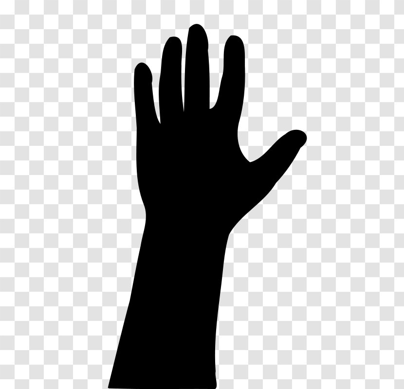 Thumb Glove White Black Font - Hand Silhouette Cliparts Transparent PNG