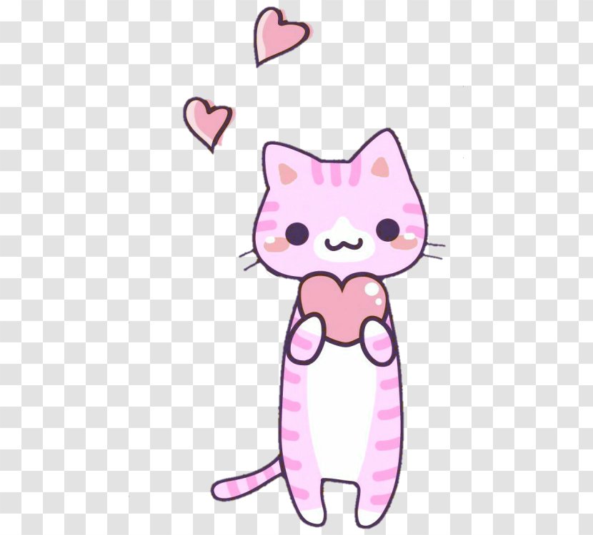 Desktop Wallpaper Kavaii Cat Cuteness - Heart Transparent PNG