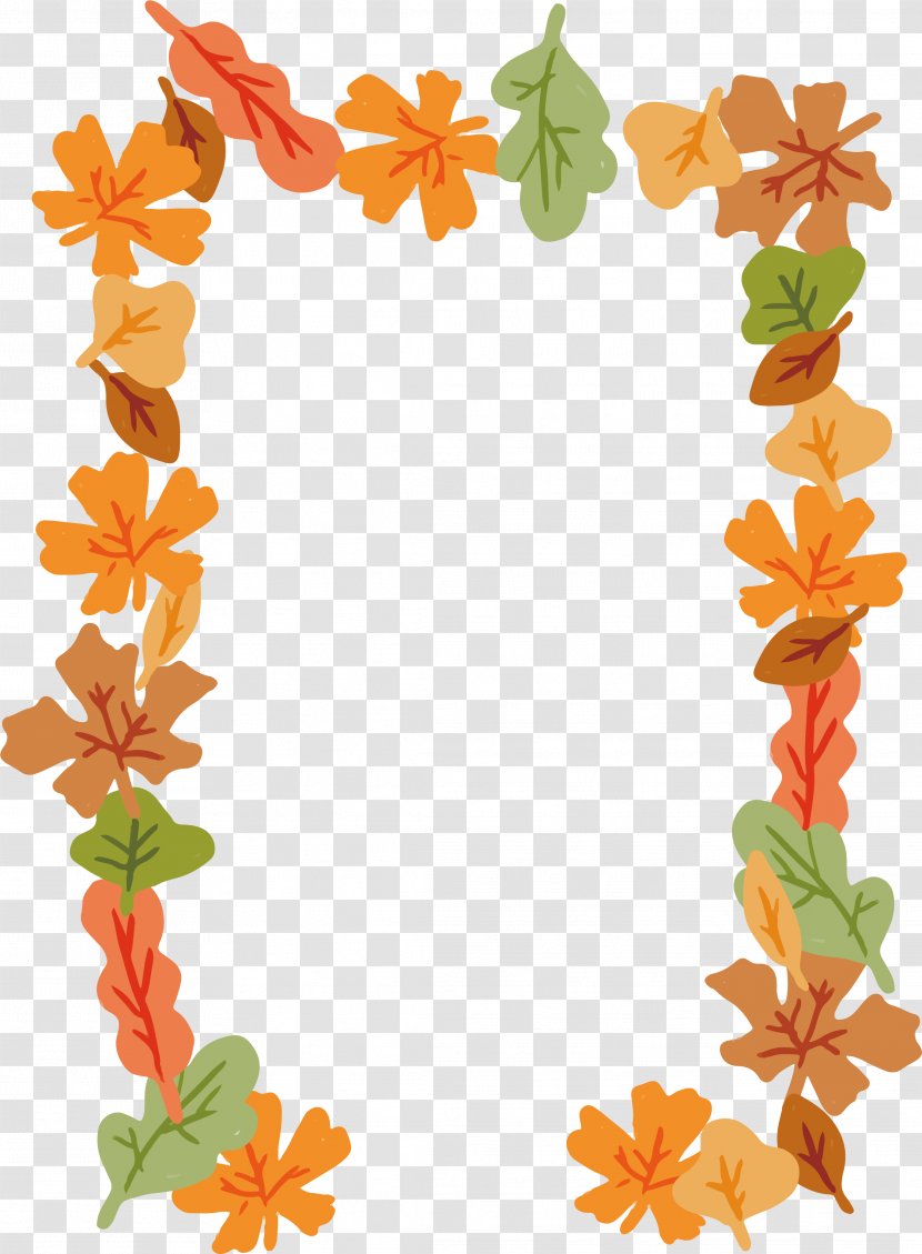 Leaf Euclidean Vector Computer File - System Resource - Cartoon Decorative Frame For Falling Leaves Transparent PNG