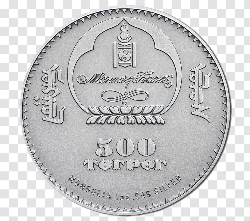 Silver Coin Mongolian Tögrög - Numismatics - Saker Falcon Transparent PNG