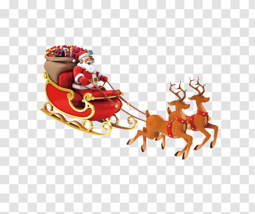 Santa Claus Reindeer Christmas Bag - Fictional Character - Creative Transparent PNG
