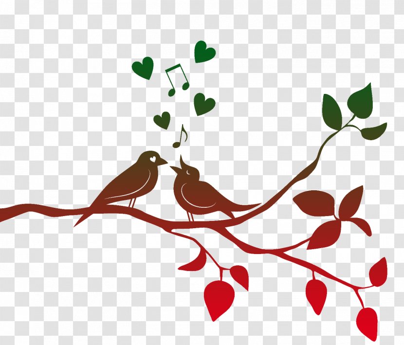 Branch Tree Adhesive Paper Partition Wall - Produce - A Bird In Love Transparent PNG