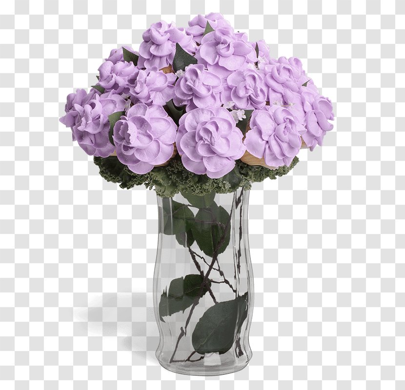 Cupcake Flower Bouquet Wedding Cake Frosting & Icing - Violet - Hydrangea Transparent PNG