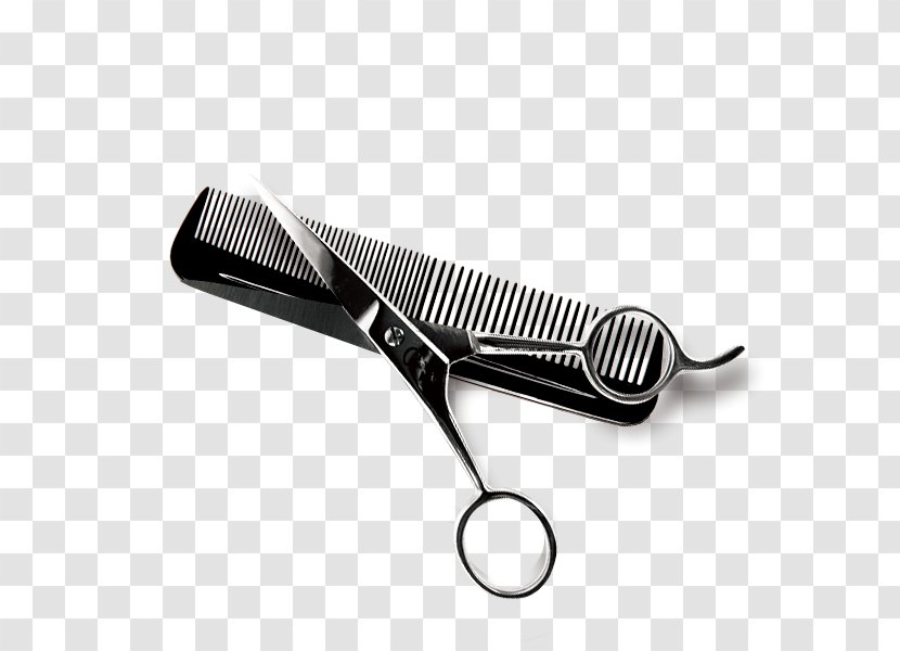Comb Hairdresser Hairstyle Scissors Beauty Parlour - Cosmetology - Black Hair Salon And Transparent PNG