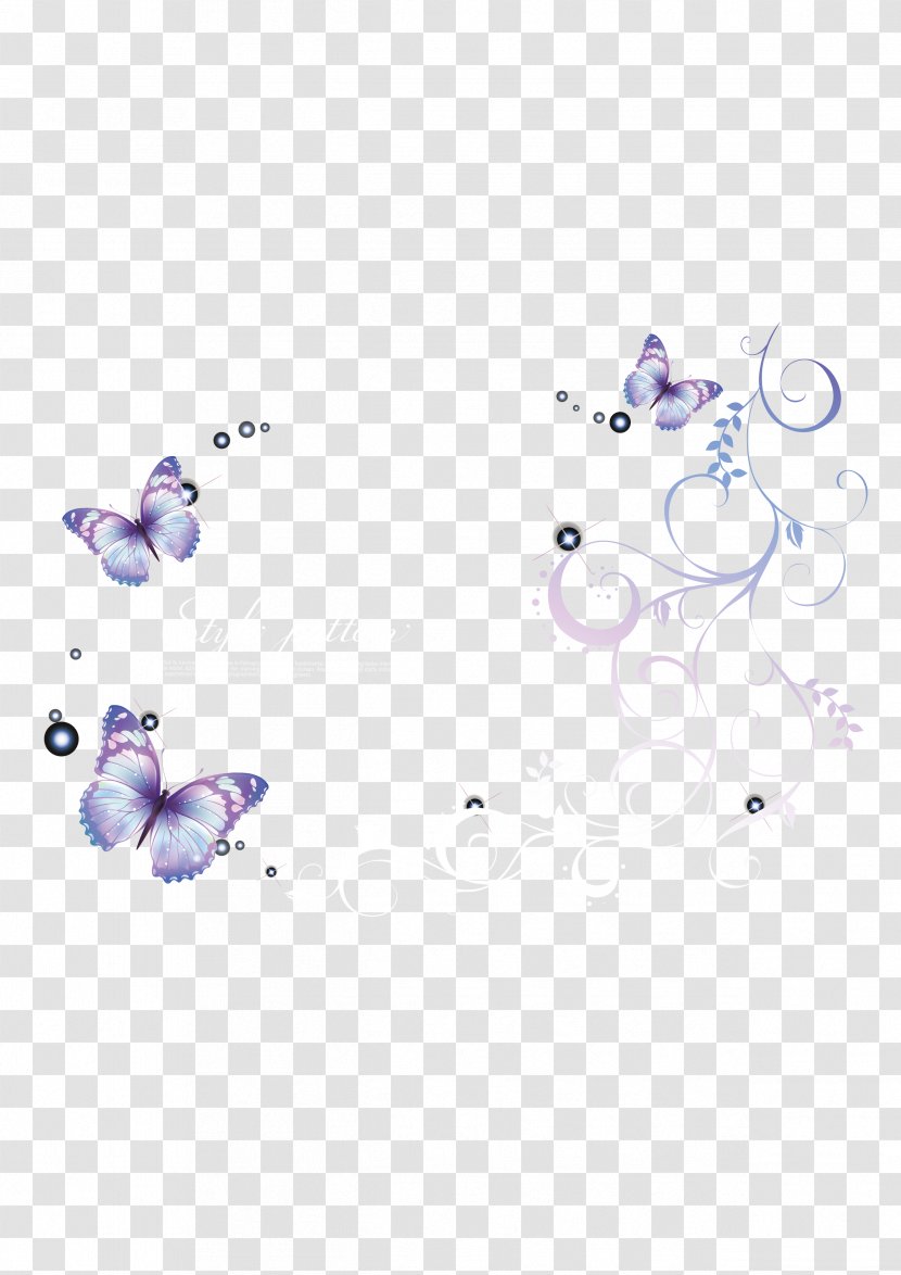 Butterfly Euclidean Vector Pattern - Product Design - Lace Background Transparent PNG