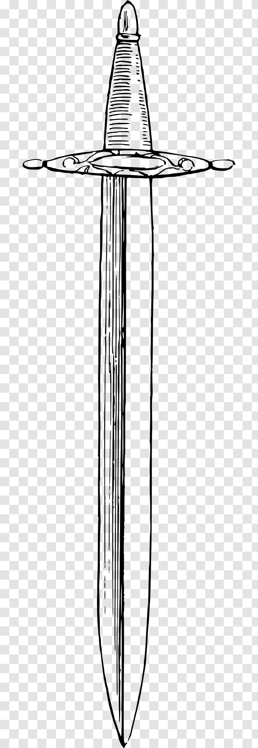 Sword Weapon Clip Art - Black And White - Swords Transparent PNG