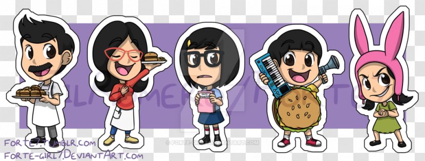 Tina Belcher Louise Hamburger Sticker Bob's - Fashion Accessory - Bobs Burgers Transparent PNG