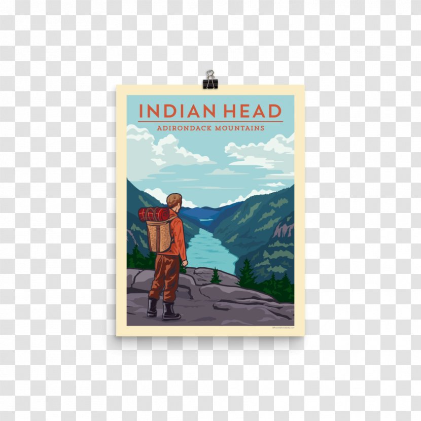 Pure Adirondacks Hiking Indian Head Trail Map Paper - Skull Transparent PNG