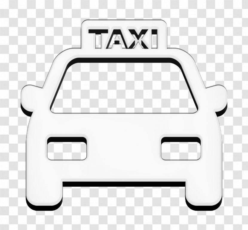 Frontal Taxi Cab Icon Car Automobiles - Vehicle Door Registration Plate Transparent PNG