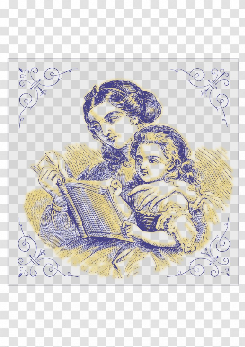 Mother And Child Woman - Book Transparent PNG