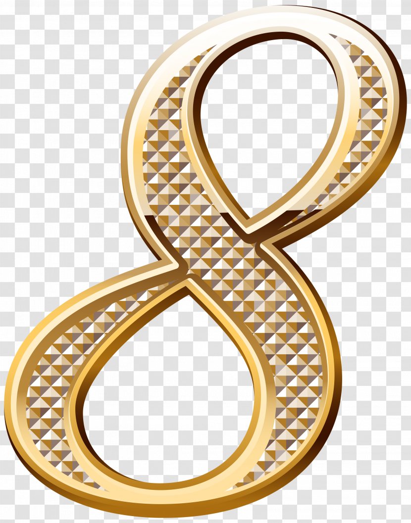 Gold Number Clip Art - Royalty Free - Deco Eight Clipart Image Transparent PNG
