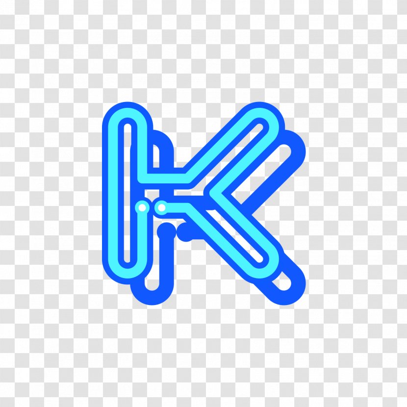Blue Logo Letter K - Area - Fluorescent Transparent PNG