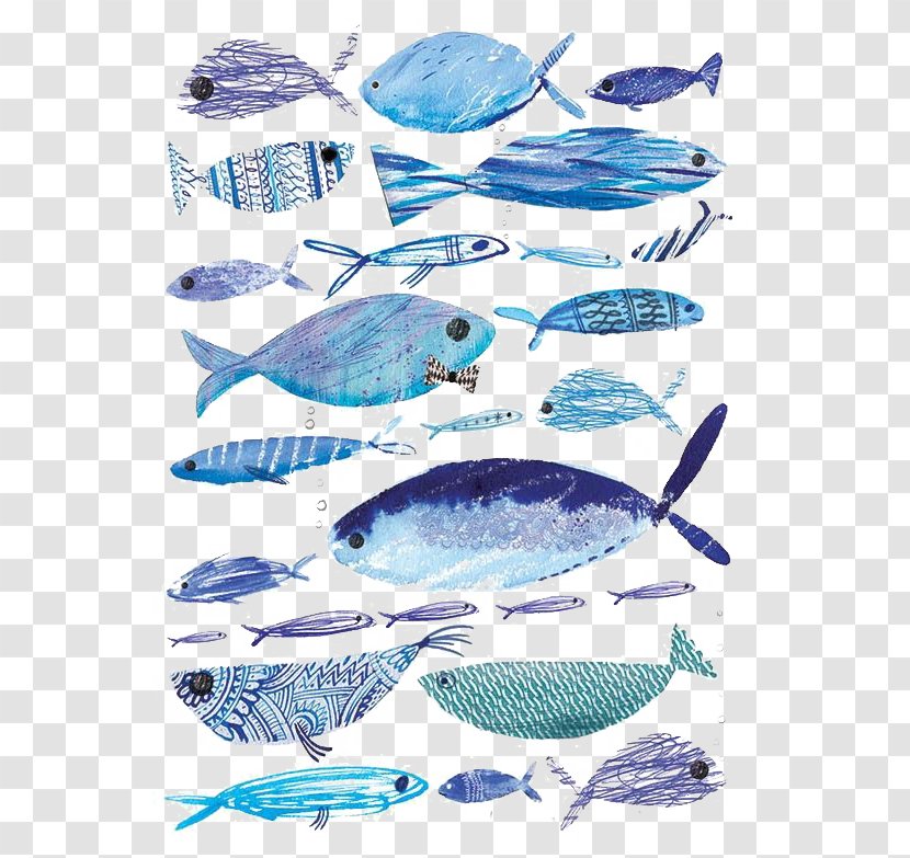 Watercolor Painting Fish Drawing Illustration - Aqua Transparent PNG