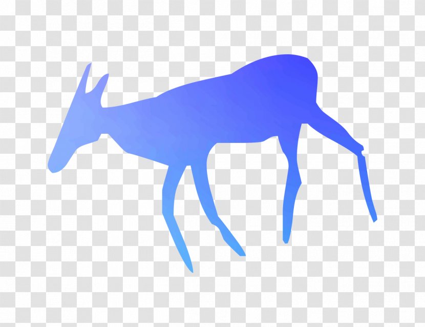 Reindeer Logo Antelope Font Antler - Electric Blue - Chamois Transparent PNG