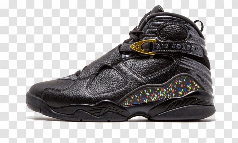 Air Jordan 8 Retro C&C 'Confetti' Mens Sneakers Sports Shoes Nike - Black Transparent PNG
