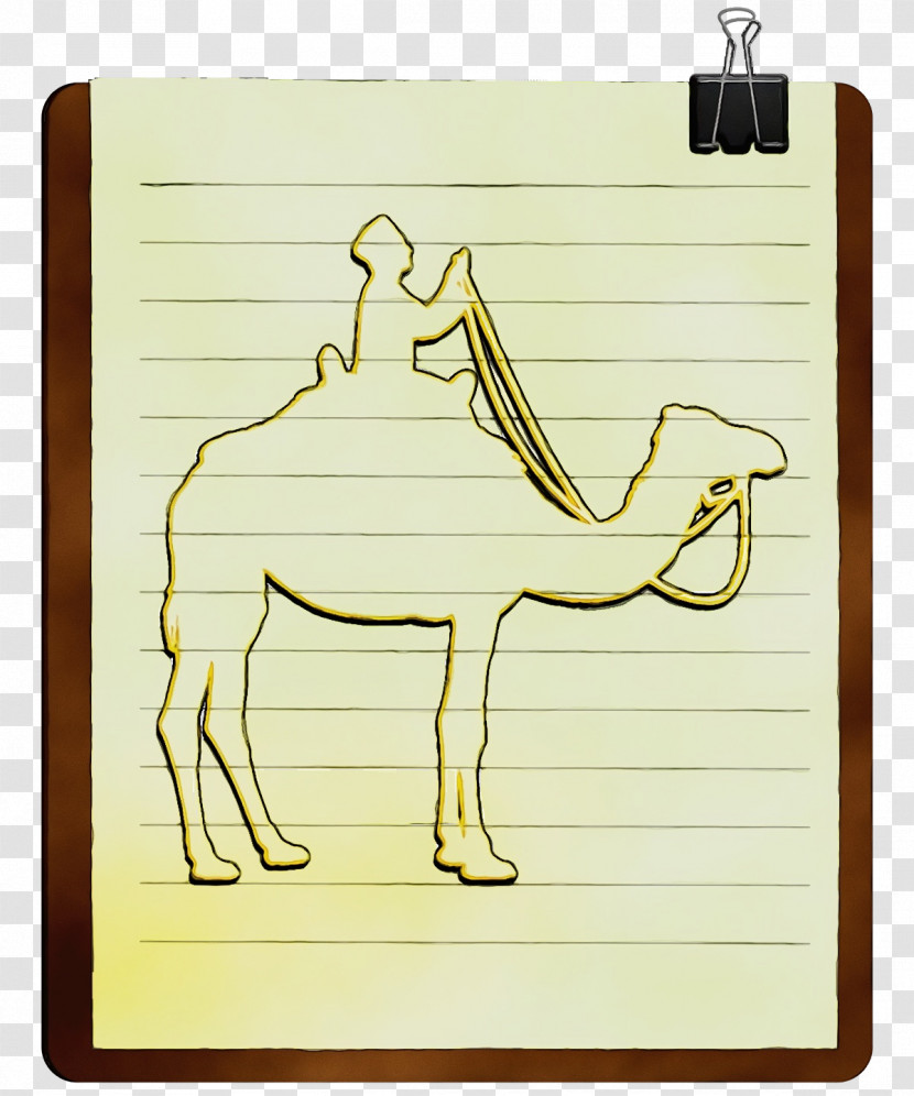 Camels Joint Cartoon Paper Yellow Transparent PNG