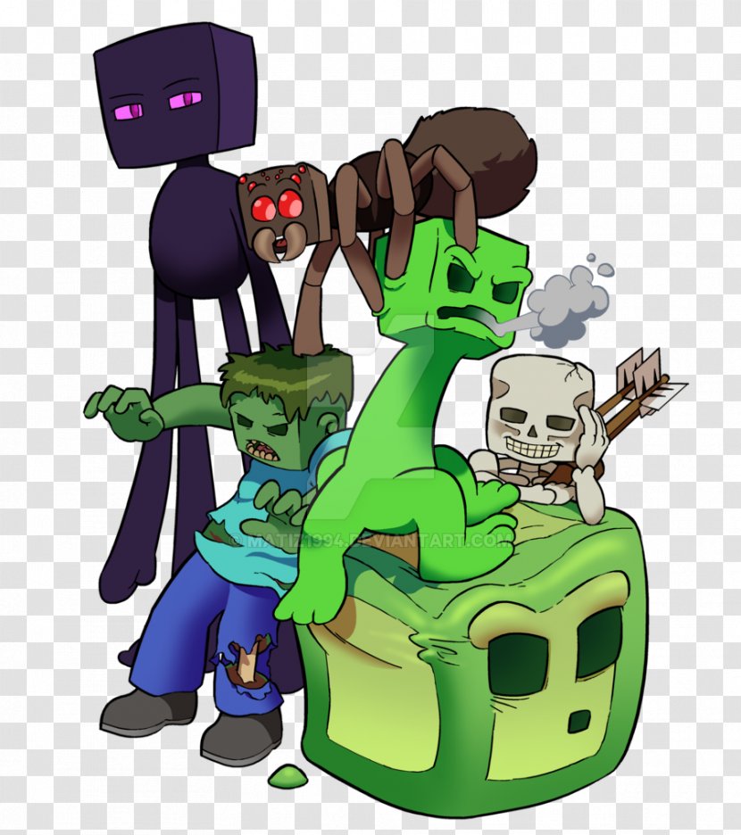 Minecraft DeviantArt Clip Art Illustration - Cartoon - All Mobs Transparent PNG