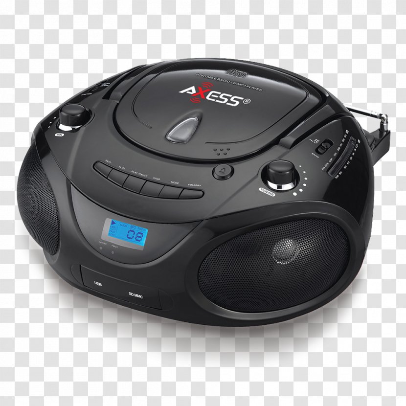 Boombox Portable CD Player AXESS Axess PB2703 FM Broadcasting - Usb - USB Transparent PNG