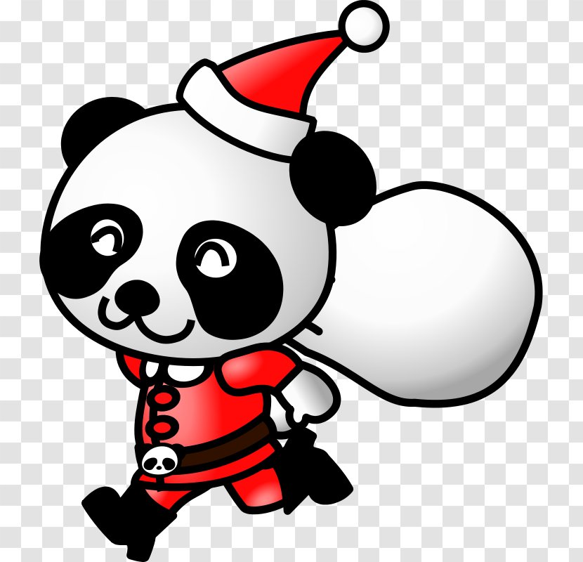 Santa Claus Giant Panda Christmas Clip Art - Flower - Funny Turkey Clipart Transparent PNG