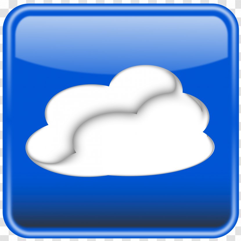 Cloud Computing Weather Button Clip Art - Glossy Transparent PNG