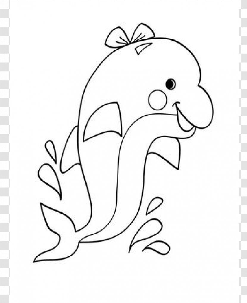 Coloring Book Drawing Oceanic Dolphin - Frame - 007 Transparent PNG