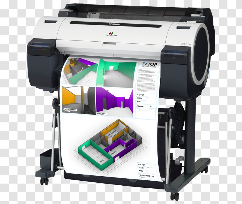 Wide-format Printer Canon ImagePROGRAF IPF670 Inkjet Printing - Dots Per Inch Transparent PNG
