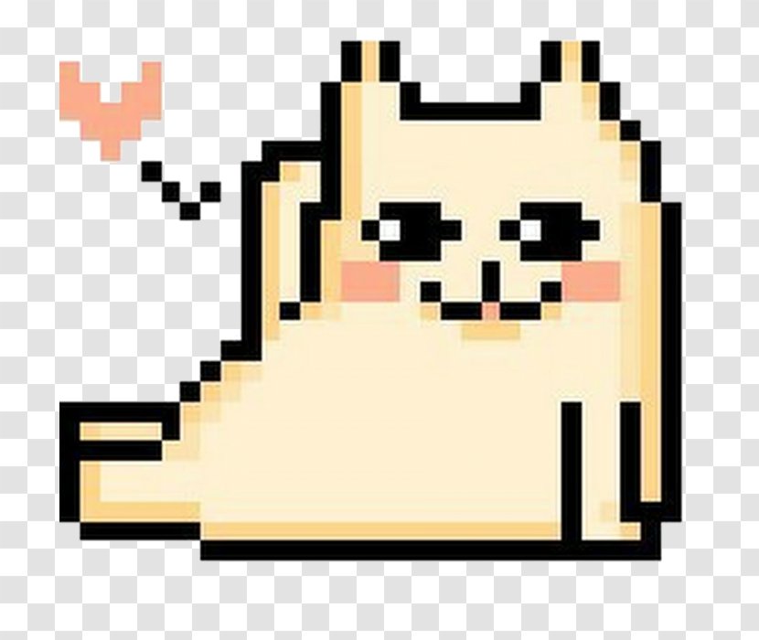 Cat Pusheen Pixel Art - Sticker Transparent PNG