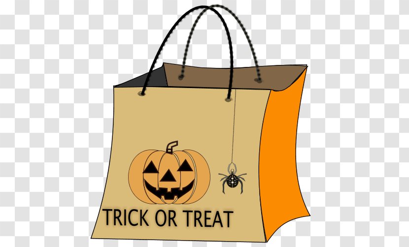 Clip Art Trick-or-treating Halloween Bag Image - Pumpkin - Candy Transparent PNG