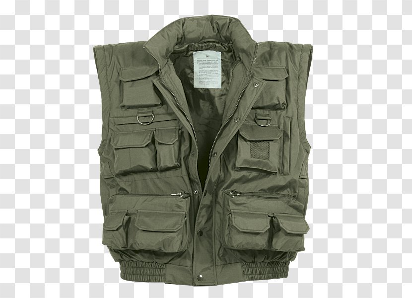 Gilets Jacket Sleeve Pocket Khaki Transparent PNG
