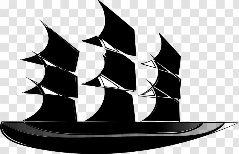 Clip Art Image Ship - Blackandwhite - Sailboat Logo Sailing Transparent PNG