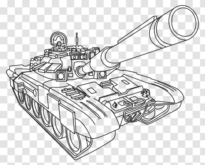 Coloring Book Tank Army Military Soldier - United States - Artillery Clipart Transparent PNG