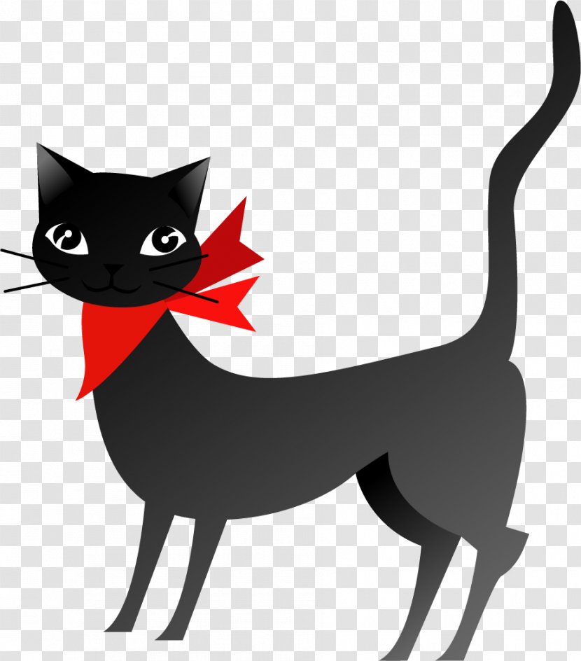 Black Cat Kitten Whiskers Hello Kitty - Vector Cartoon Transparent PNG