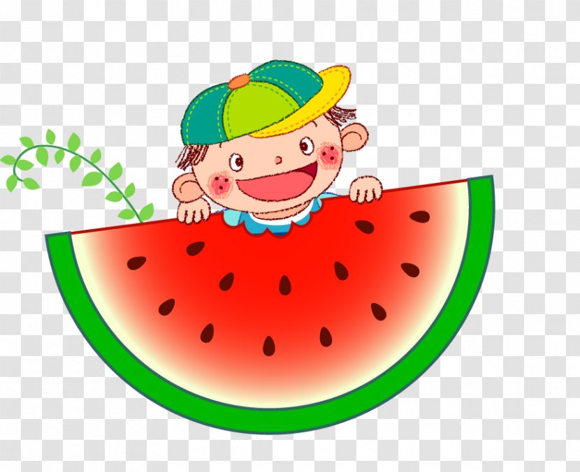 Watermelon Child Clip Art - Boy - Little Eating Transparent PNG