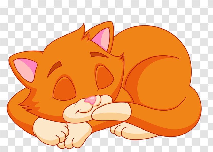 Cat Kitten Cartoon Clip Art - Tabby - Sleeping Transparent PNG
