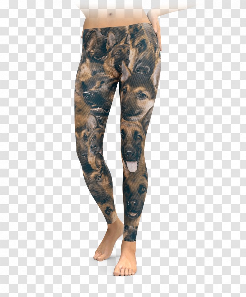 Leggings Yoga Pants Clothing Tights Wiring Diagram - Watercolor - German Shepherd Transparent PNG