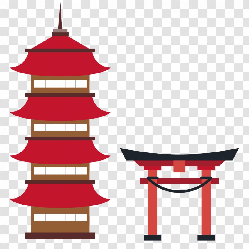 Japan Shinto Shrine Template Icon - Vector Japanese Architecture Transparent PNG