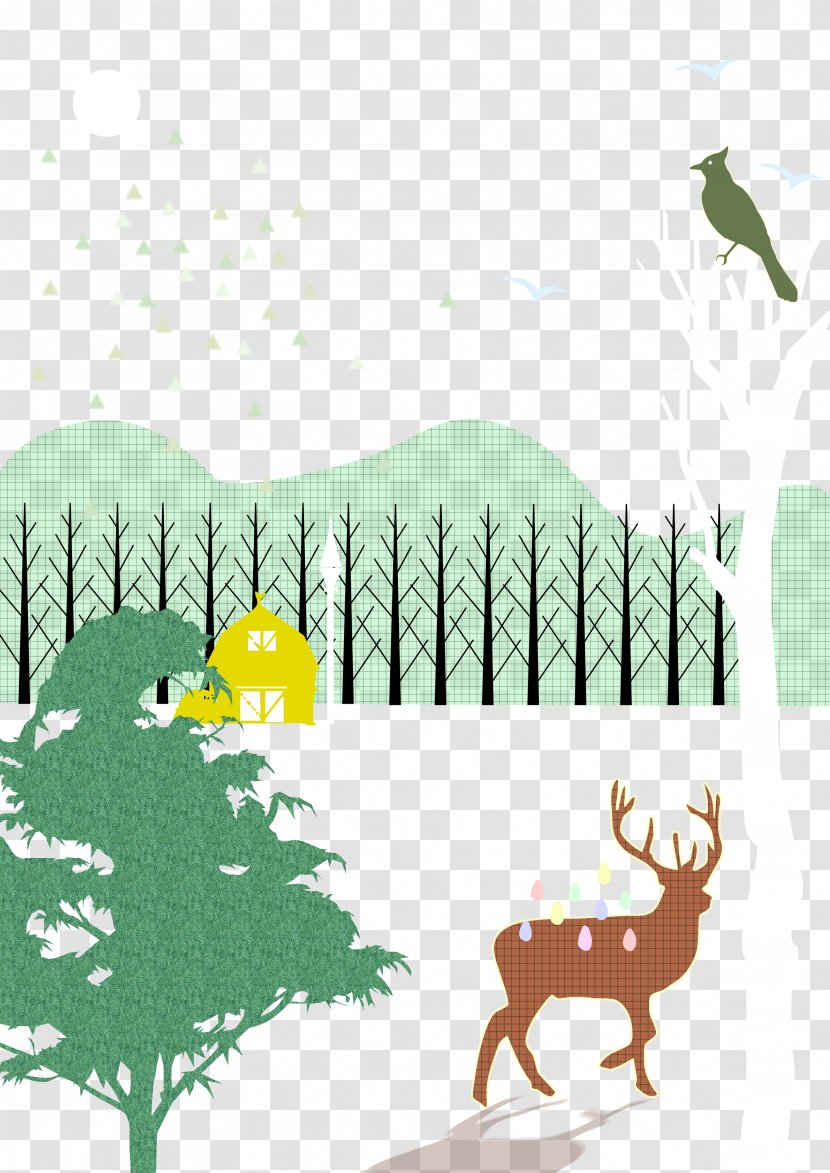 Deer Cartoon Illustration - Border Transparent PNG