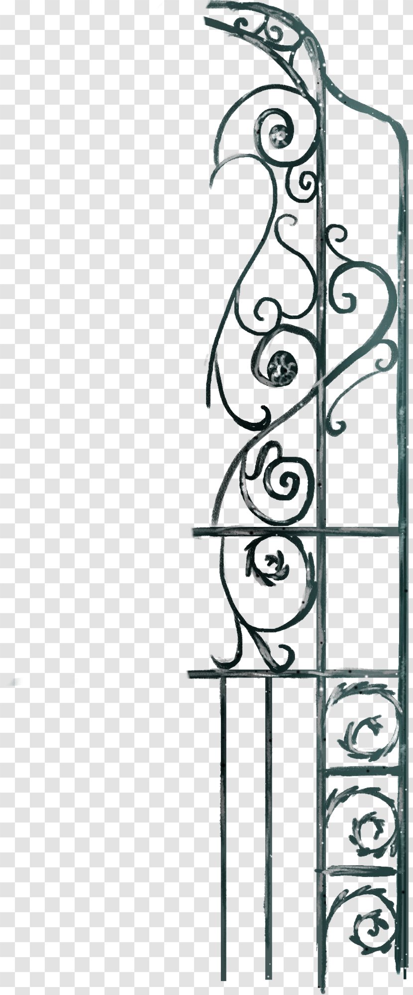 Wrought Iron Door Gate - Structure - Cartoon Painted Transparent PNG