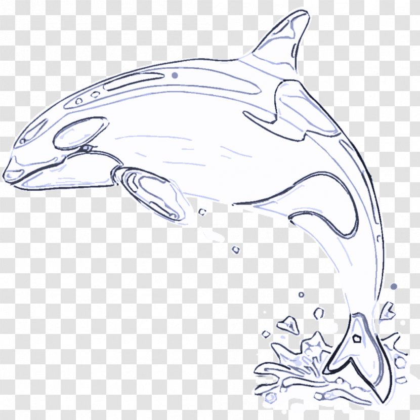 Bottlenose Dolphin Line Art Marine Mammal Cetacea - Coloring Book - Porpoise Transparent PNG