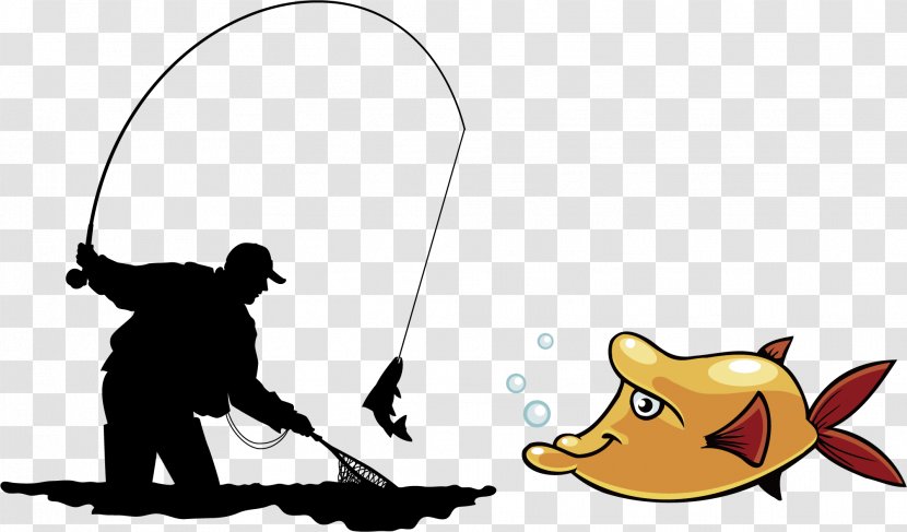 Fly Fishing Angling Illustration - Silhouette - Man Transparent PNG