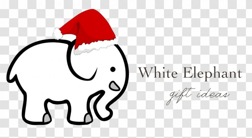 White Elephant Gift Exchange Clip Art - Silhouette - Christmas Hat Transparent PNG