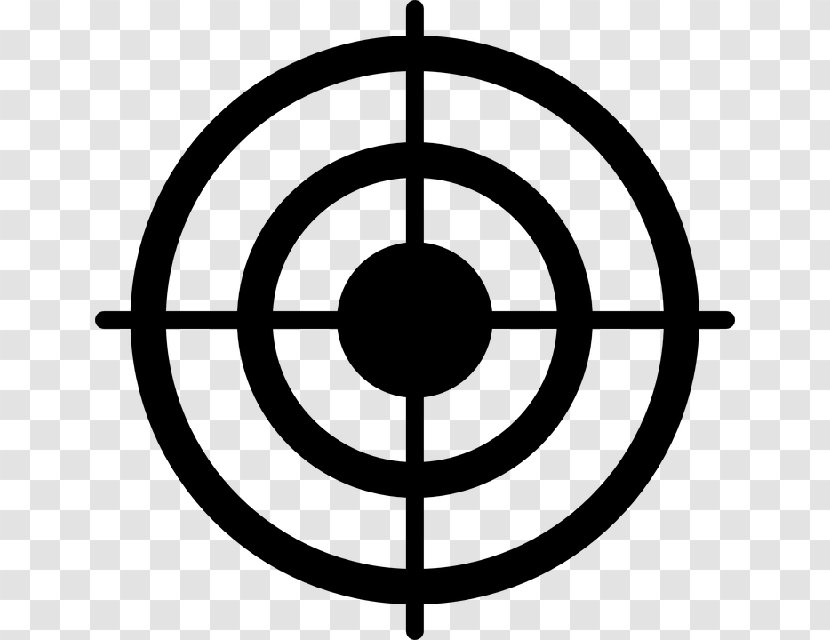 Bullseye Shooting Target Clip Art - Symbol - Black And White Transparent PNG