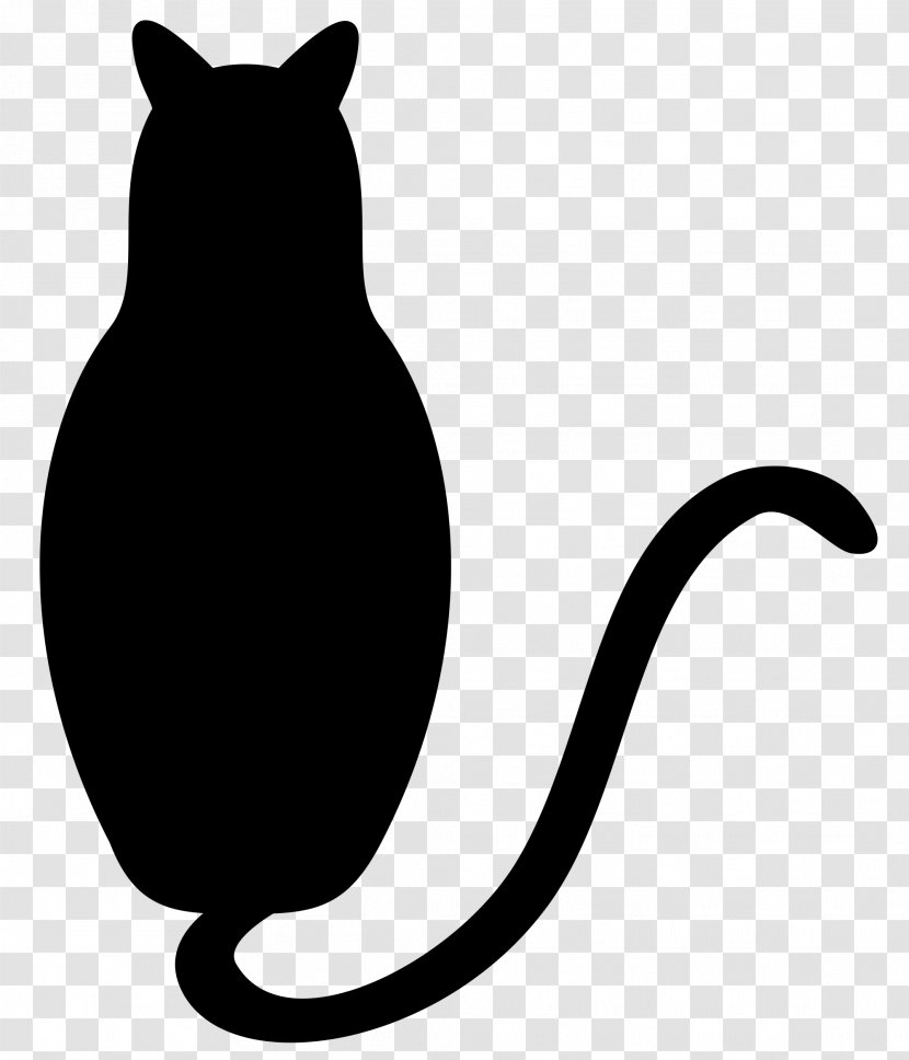 Cat Drawing Silhouette Clip Art - Black And White Transparent PNG