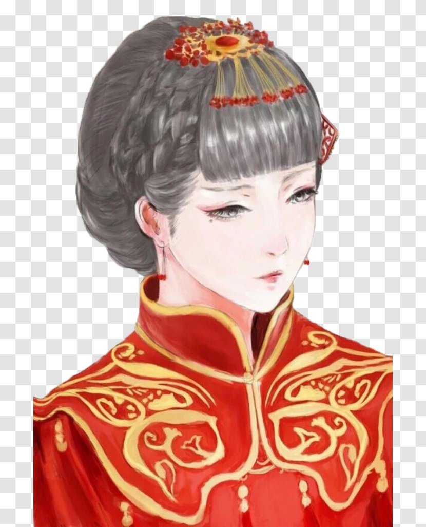 Tencent QQ Avatar Bride Sina Weibo Red - Silhouette - Sad Transparent PNG