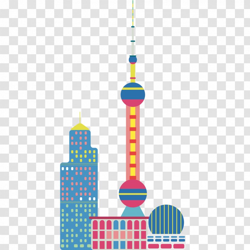 Oriental Pearl Tower Architecture Design Poster Image - China - Buildings Transparent PNG