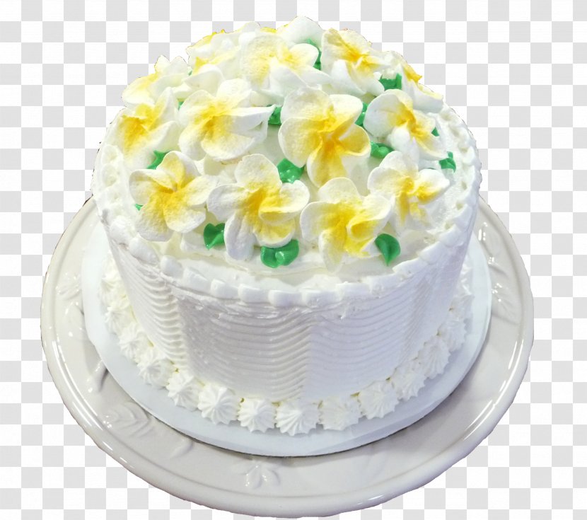 Frosting & Icing Torte Cream Pie Sugar Cake - Plumeria Transparent PNG